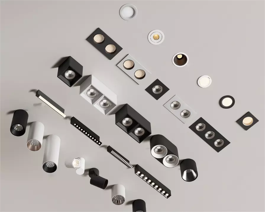 Modern downlights-spotlights-track lights 3D model_0