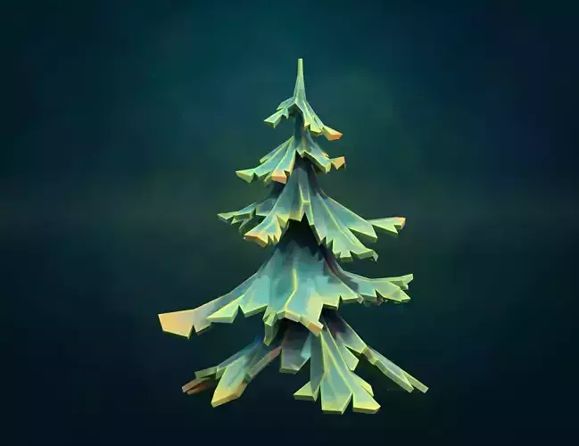 Pine Tree Textured Low-poly 3D model