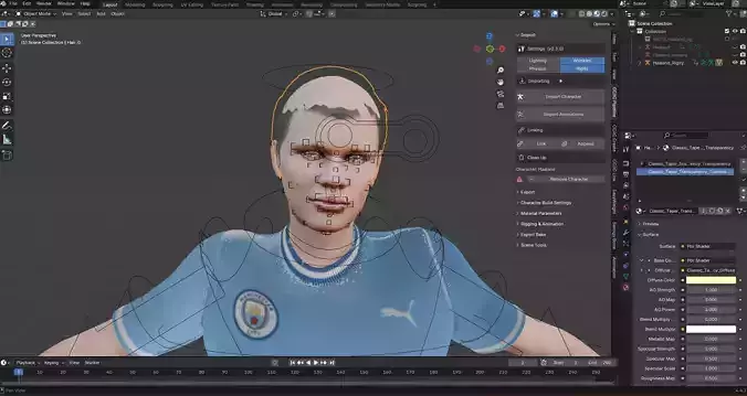Erling Haaland  3D Full Rigged Low-poly