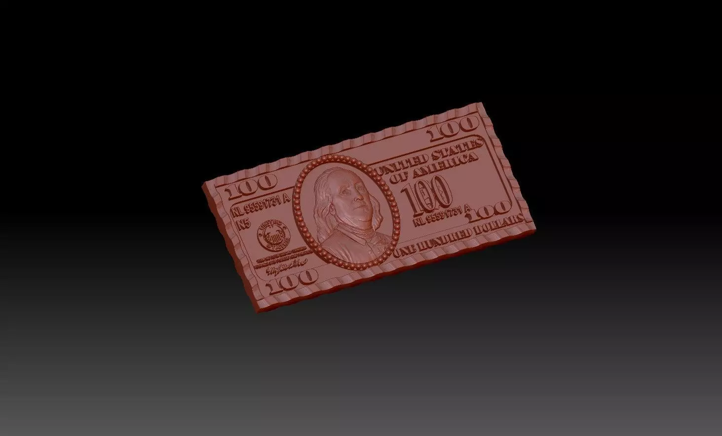 100 Dollar Bill 3D Print 3D print model_9