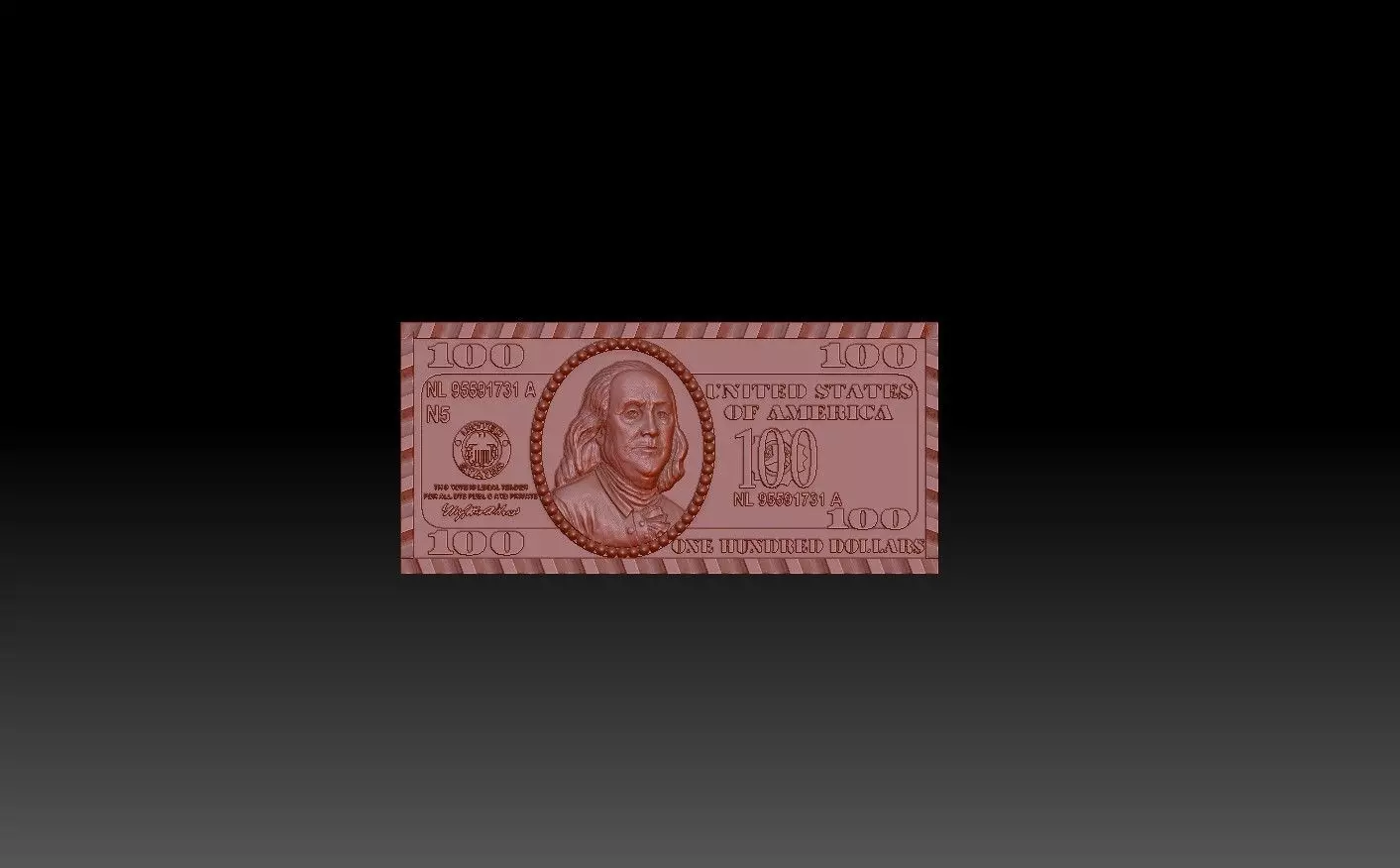 100 Dollar Bill 3D Print 3D print model_3
