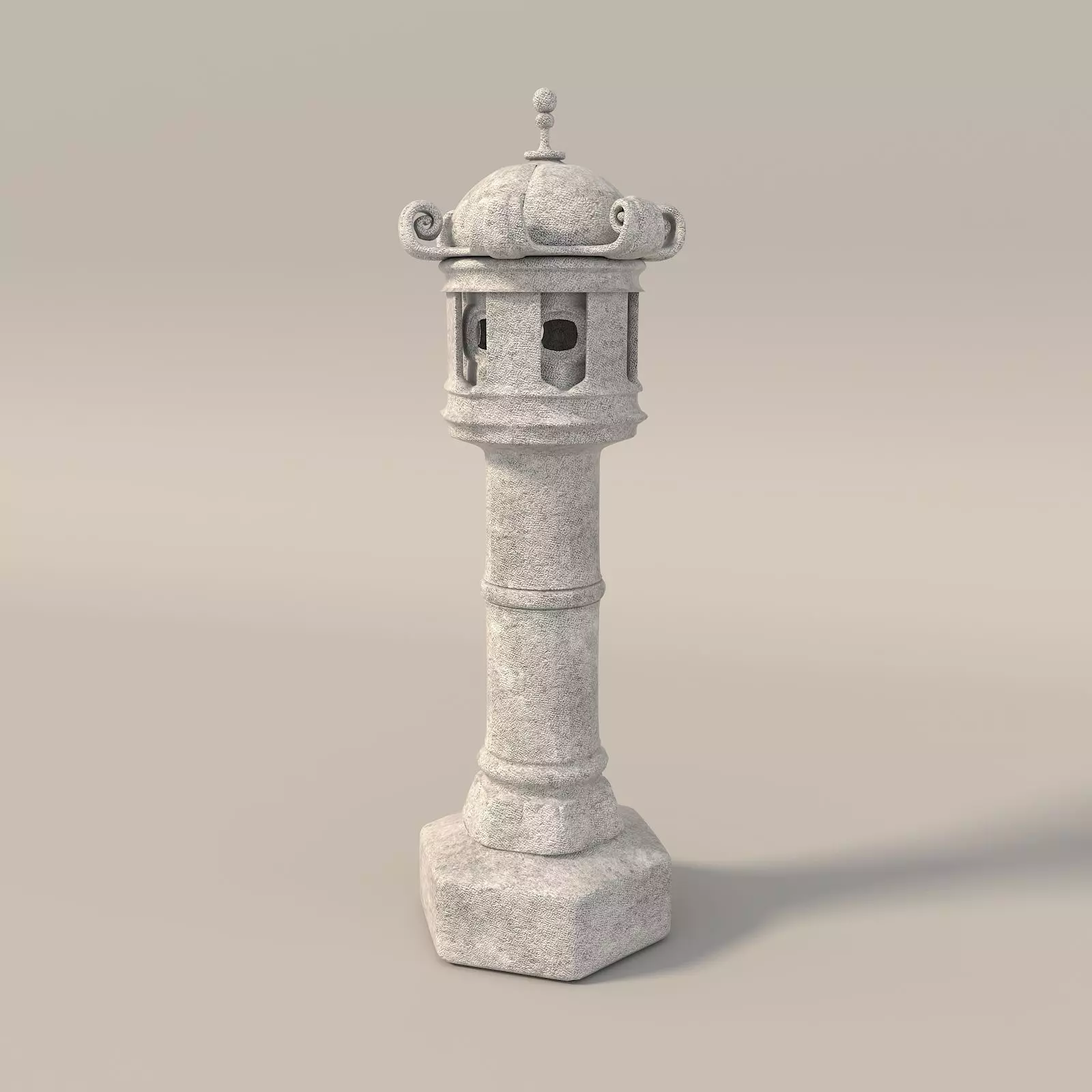 Japanese Stone Lanterns 3D model_7