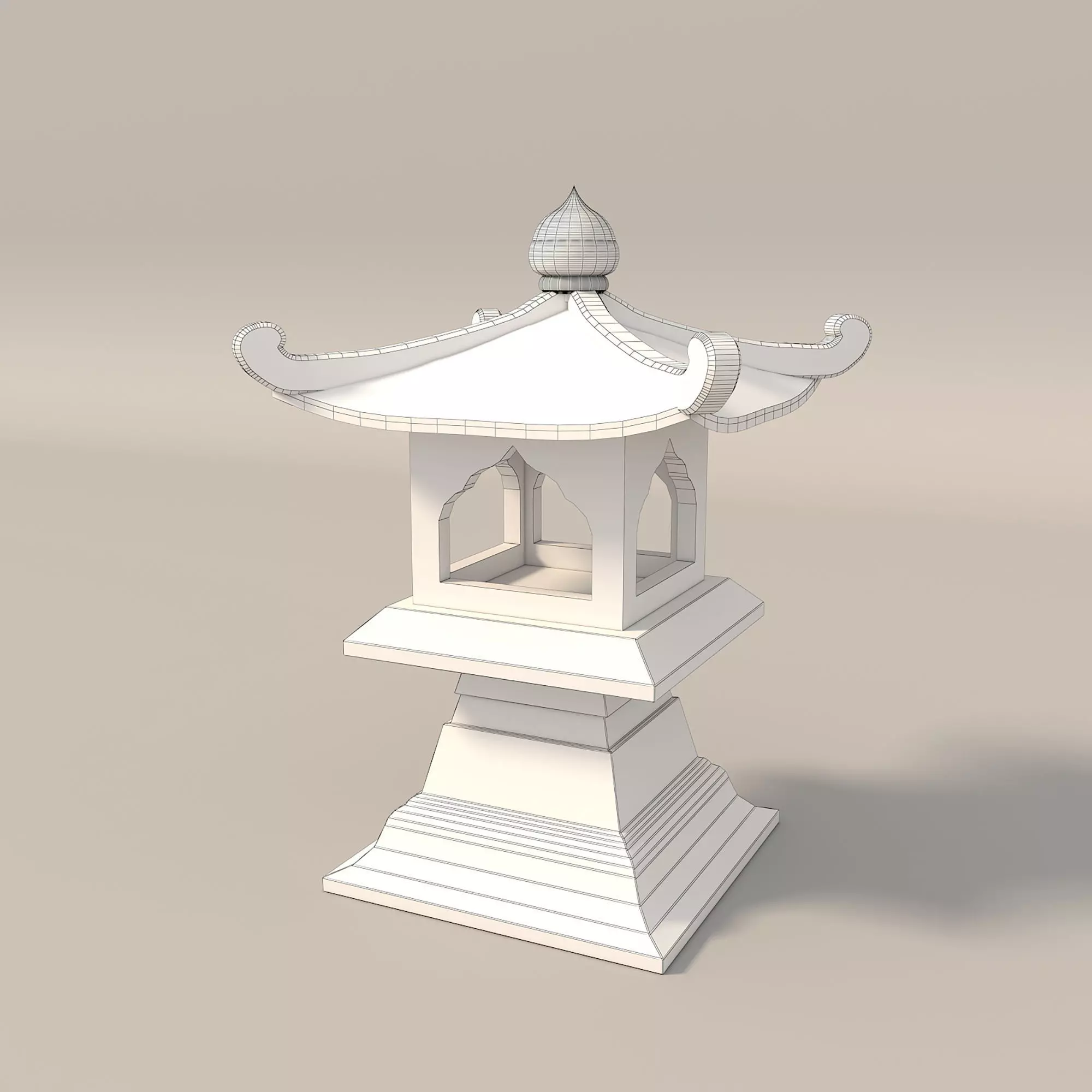 Japanese Stone Lanterns 3D model_14