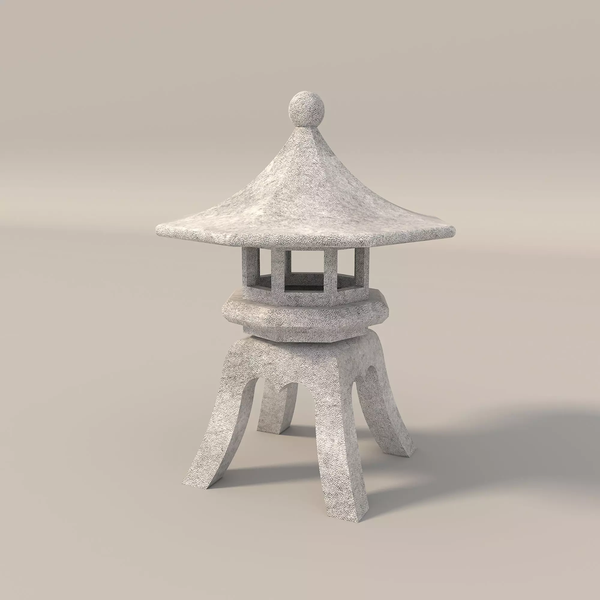 Japanese Stone Lanterns 3D model_2