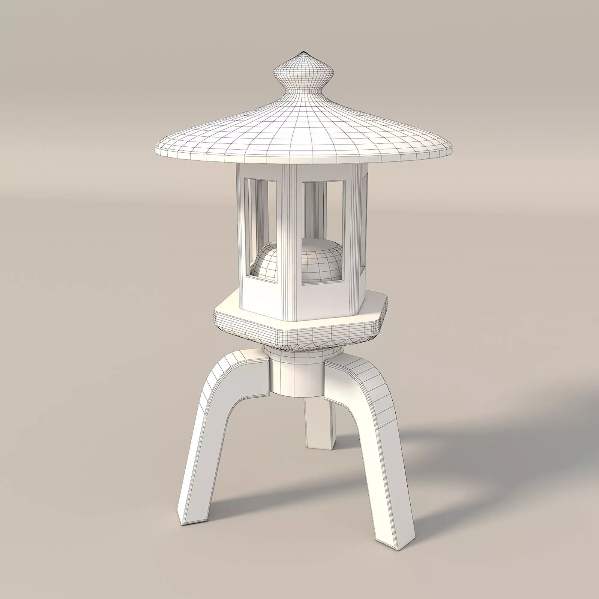 Japanese Stone Lanterns 3D model_11