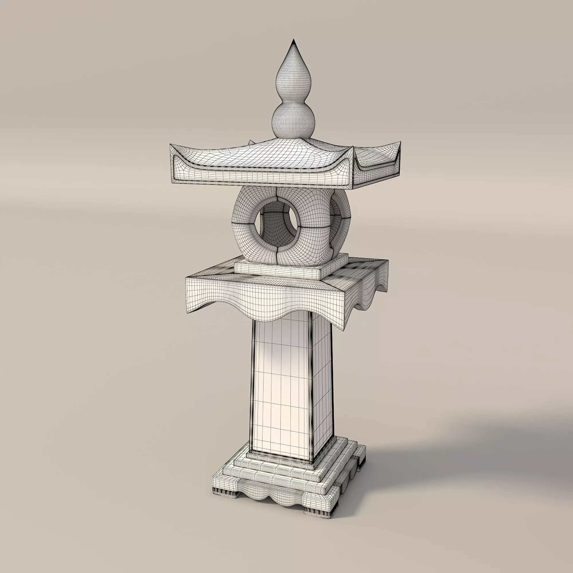 Japanese Stone Lanterns 3D model_15