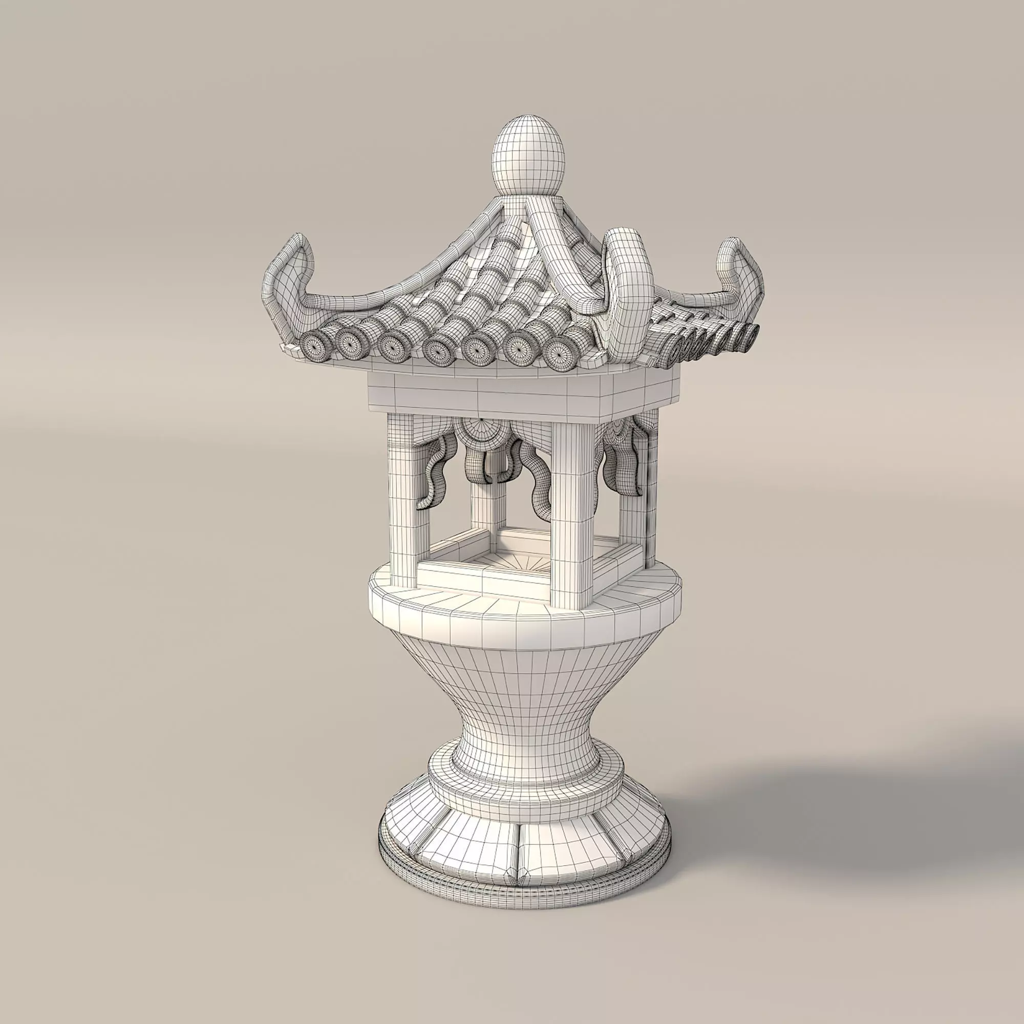 Japanese Stone Lanterns 3D model_13