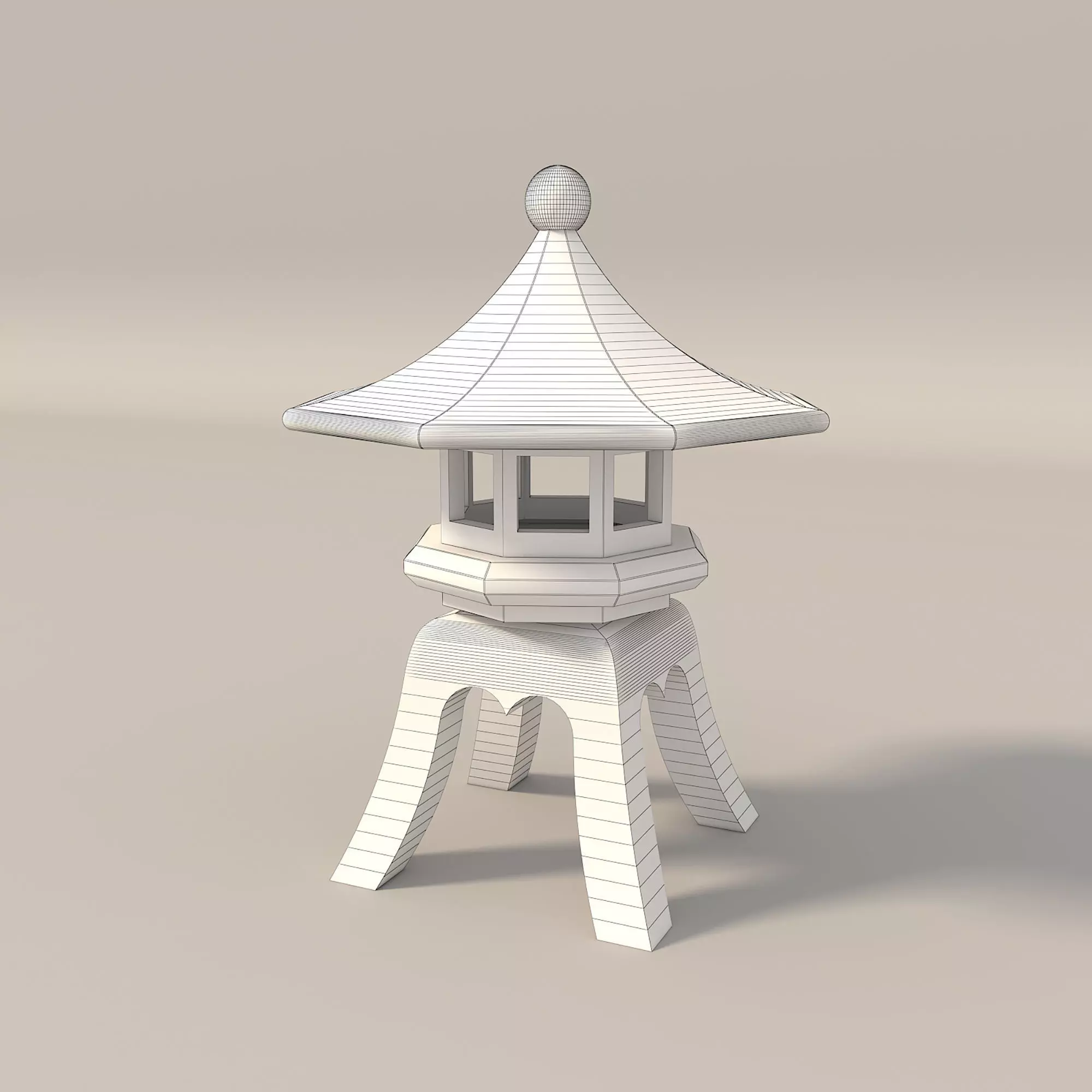 Japanese Stone Lanterns 3D model_9