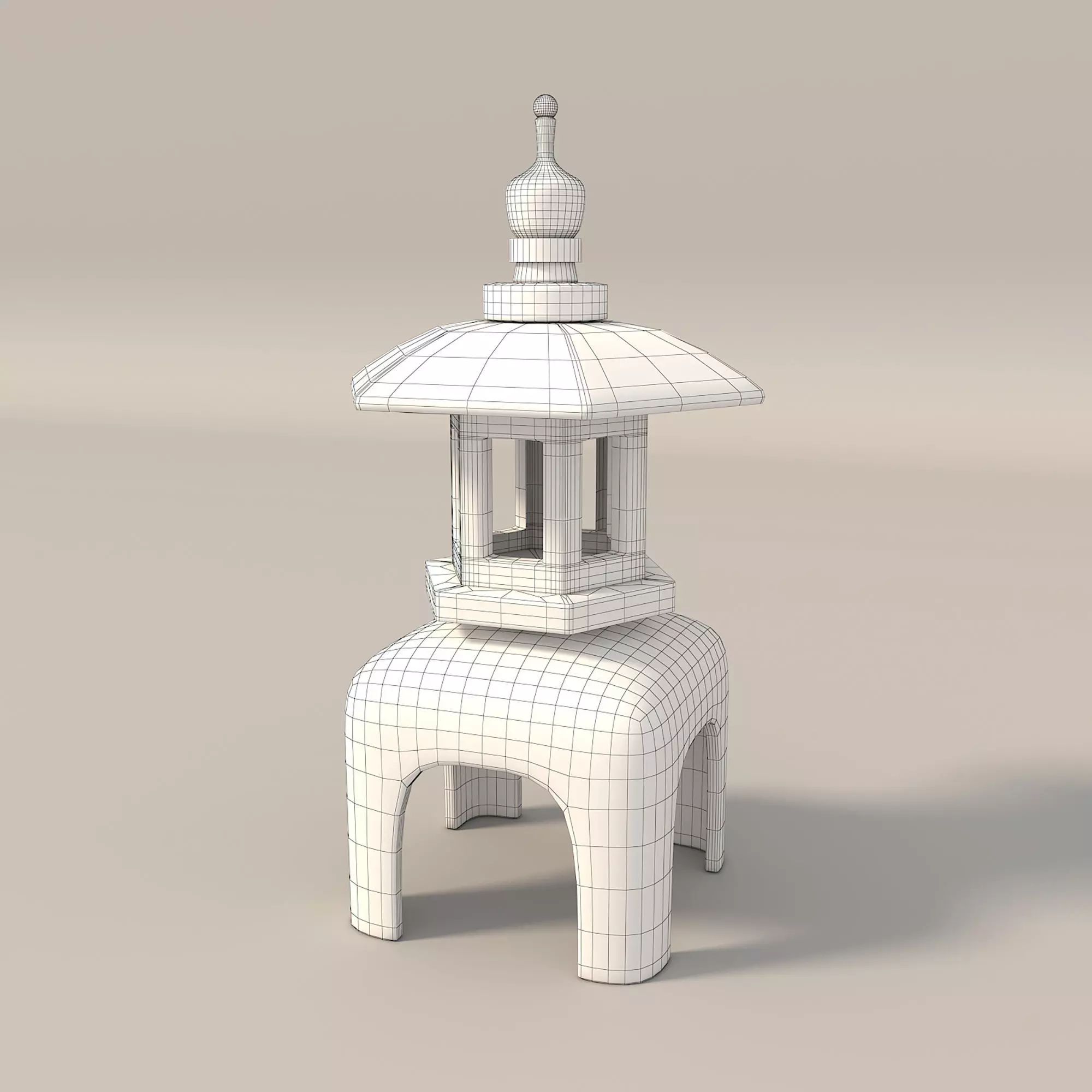 Japanese Stone Lanterns 3D model_12