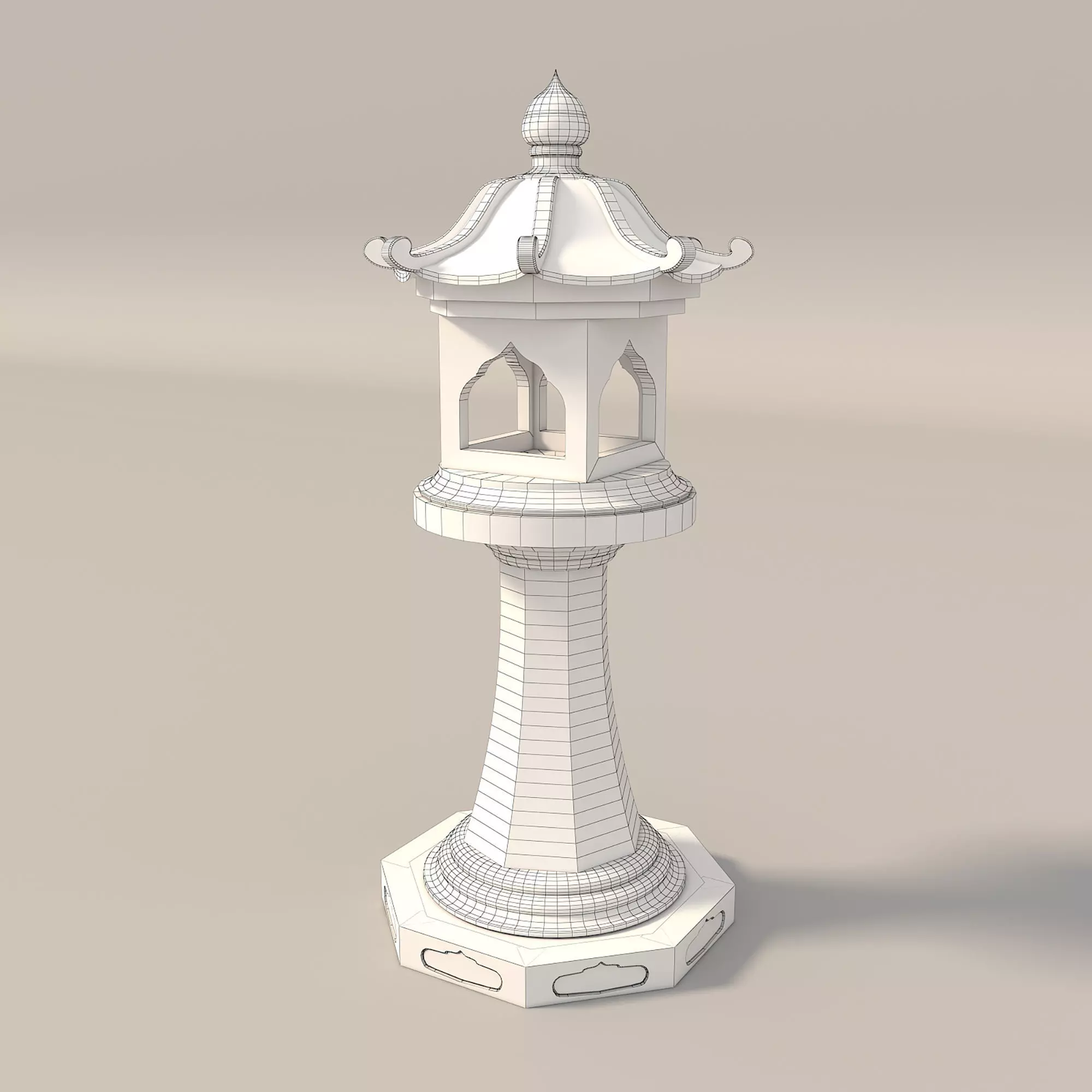 Japanese Stone Lanterns 3D model_10