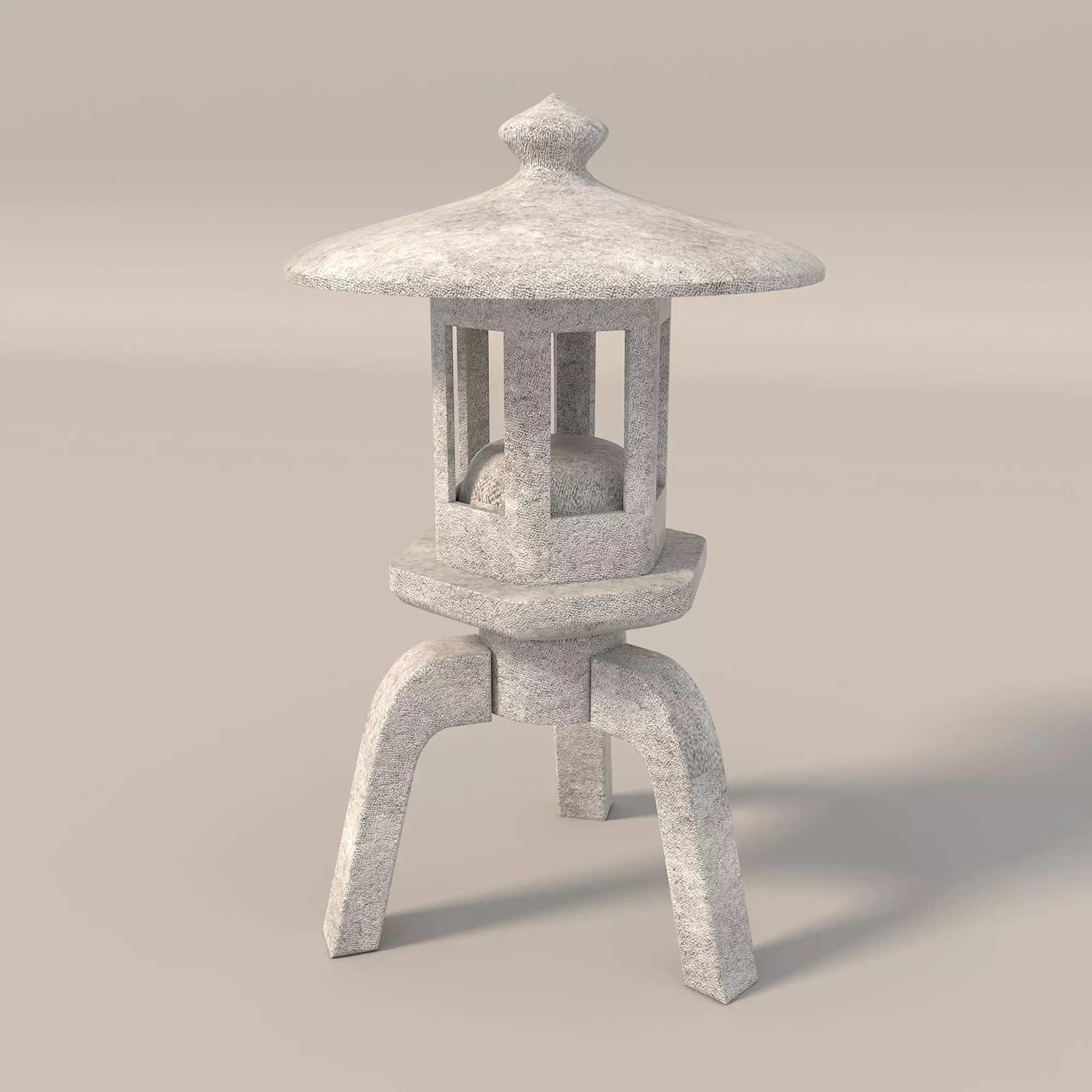 Japanese Stone Lanterns 3D model_4