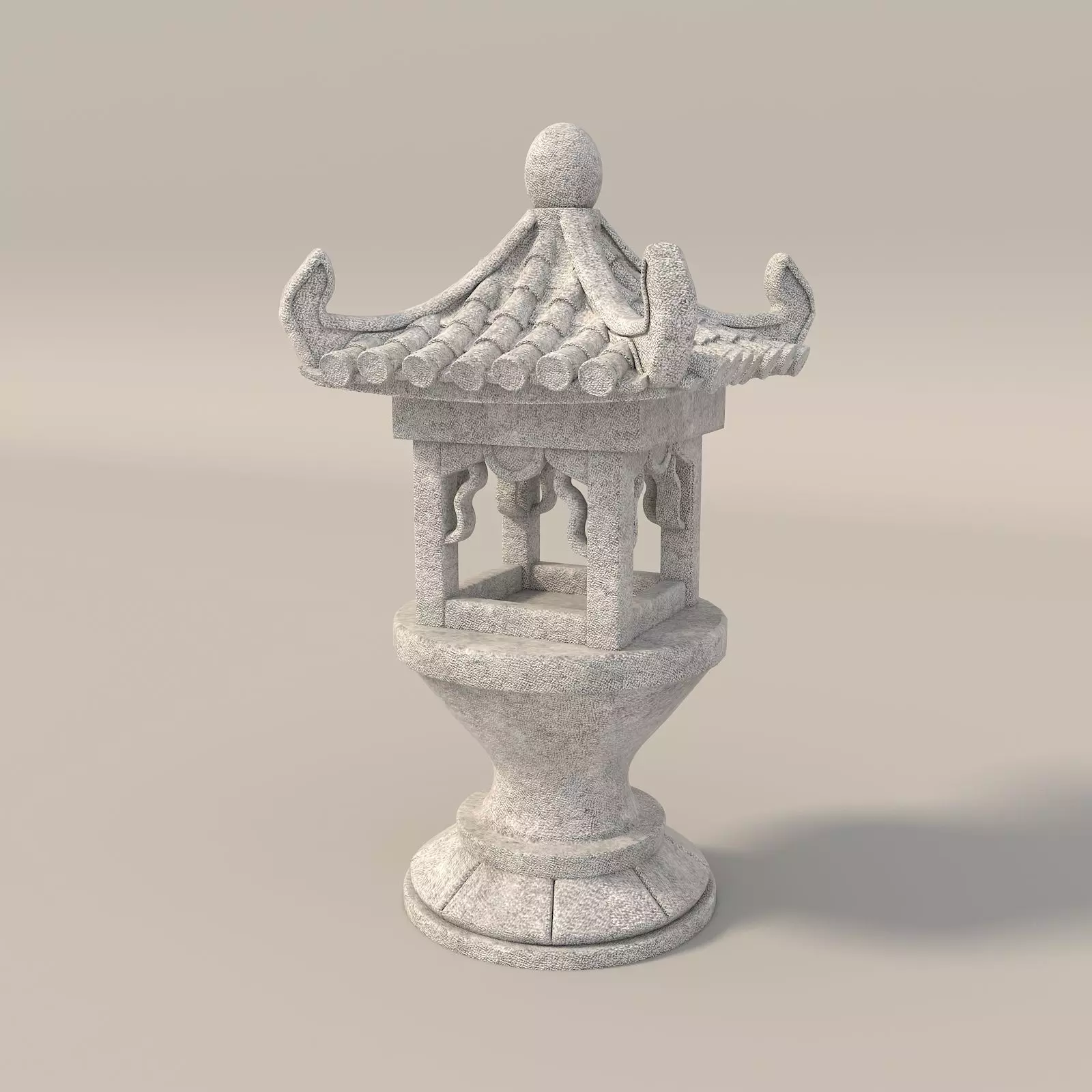 Japanese Stone Lanterns 3D model_6