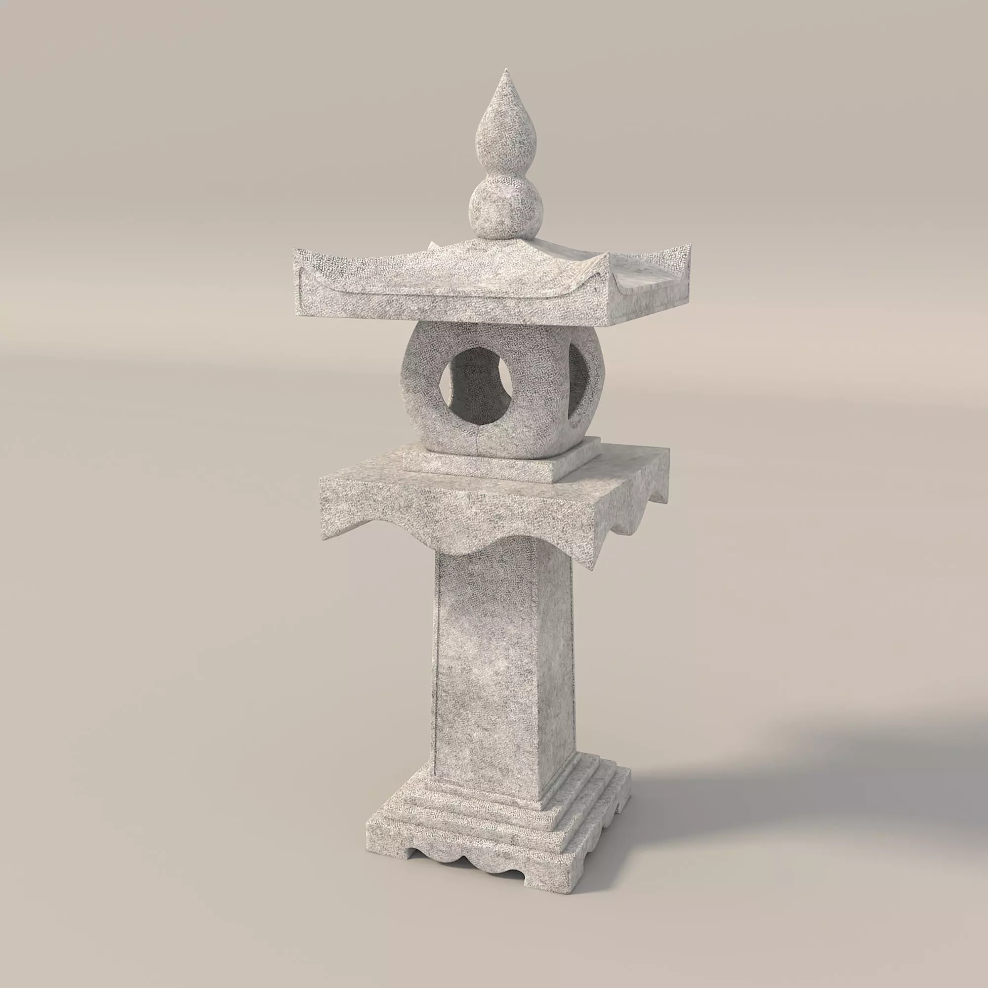 Japanese Stone Lanterns 3D model_1