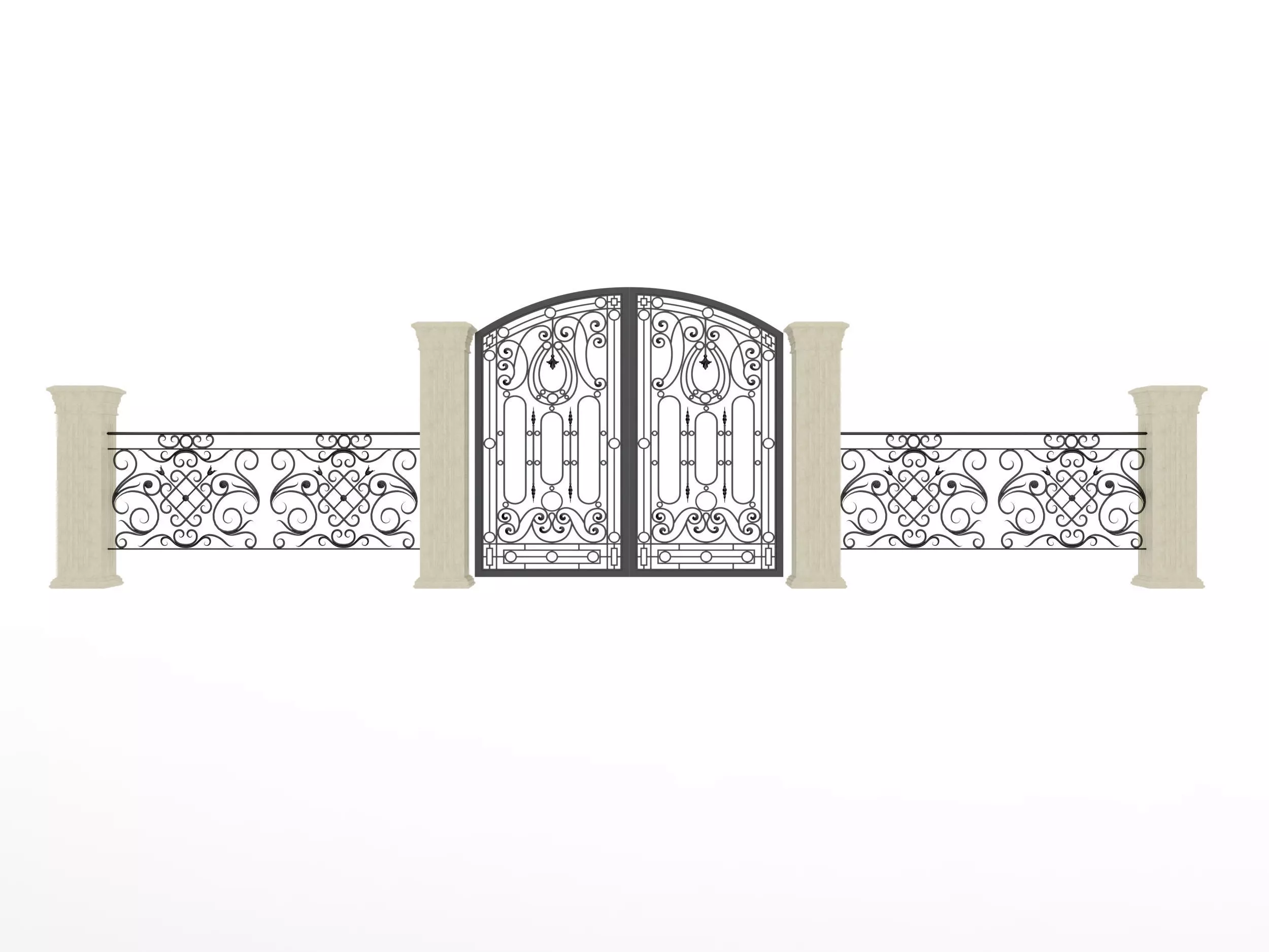 Entry door gate Low-poly 3D model_2