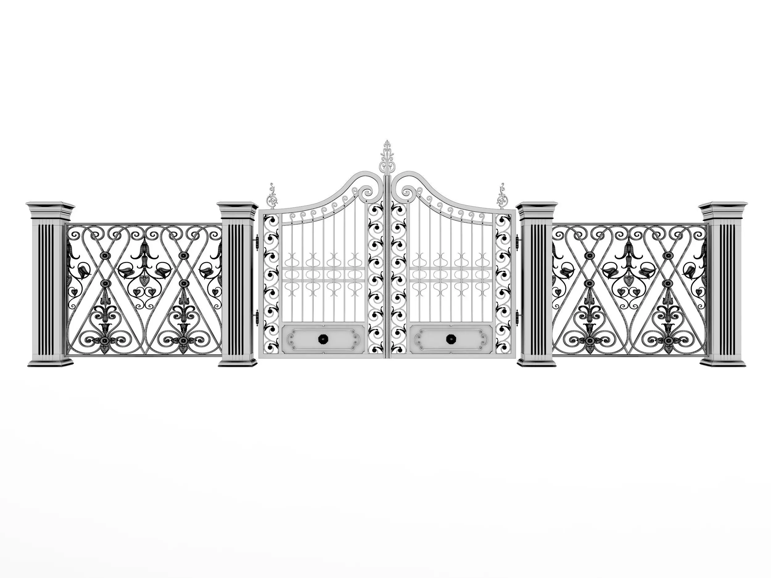 Entry door gate Low-poly 3D model_5