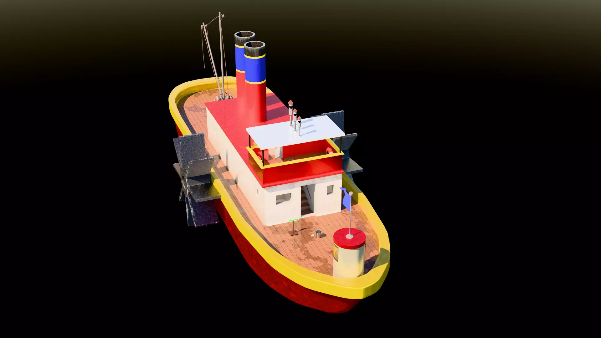 High Res Screen Version of Steamboat Willie 3D model_25