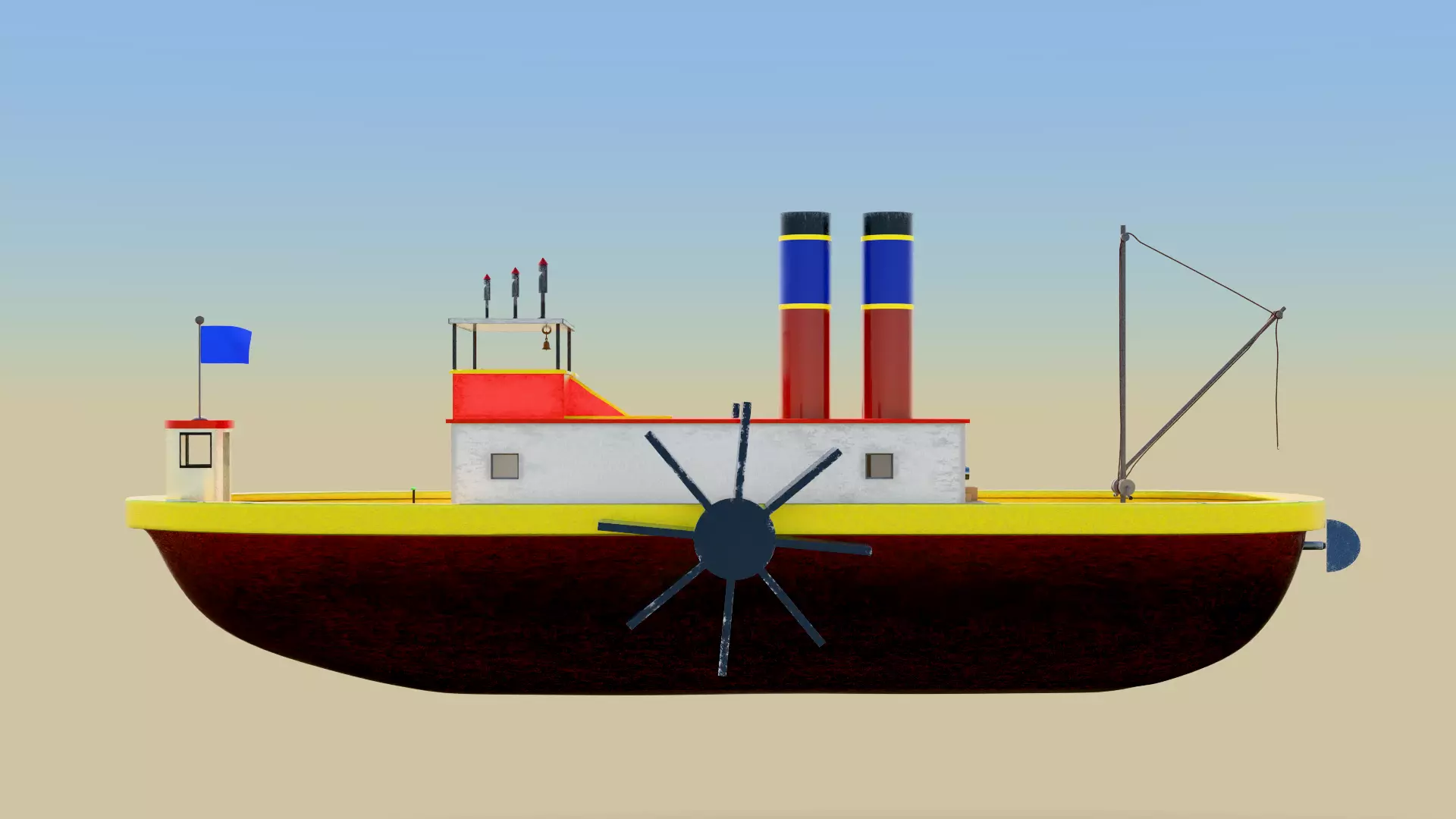 High Res Screen Version of Steamboat Willie 3D model_16