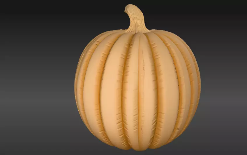 Solid Carved Pumpkin Sculpture 3D Model Halloween Print-Ready 3D print model_12