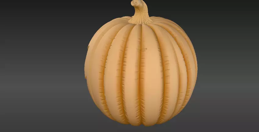 Solid Carved Pumpkin Sculpture 3D Model Halloween Print-Ready 3D print model_14