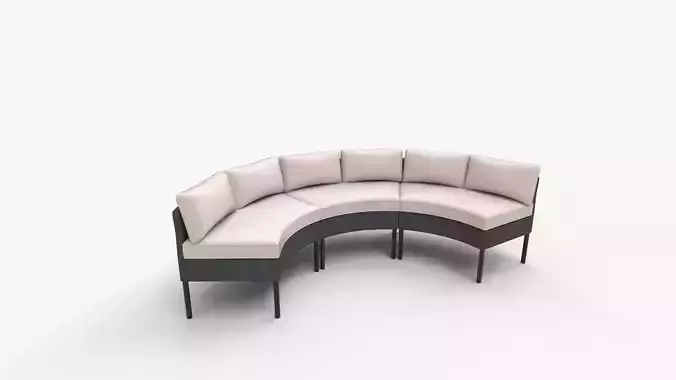 YSWH Outdoor Half Moon Curved Sofa Set