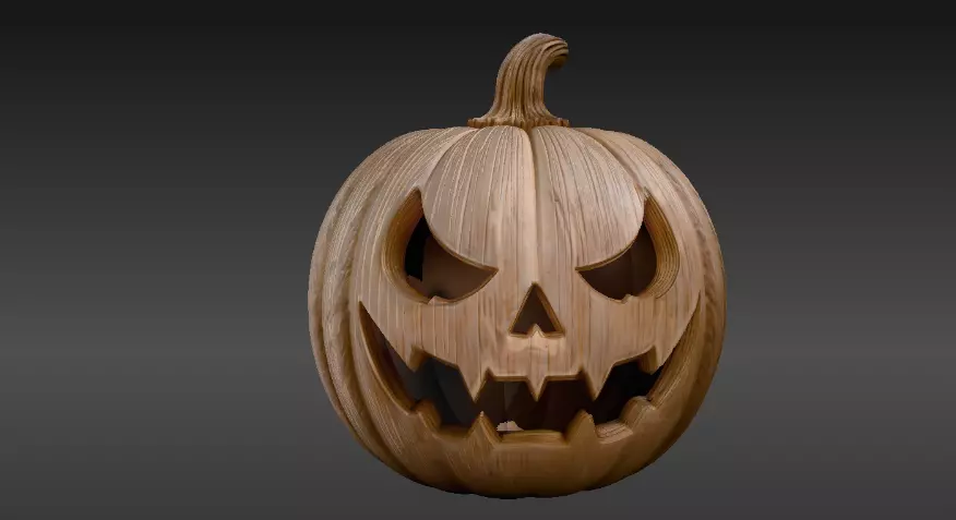 Pumpkin Sculpture 3D Model Halloween Decor Print-Ready 3D print model_3