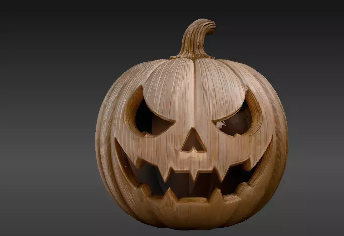 Pumpkin Sculpture 3D Model Halloween Decor Print-Ready 3D print model_0