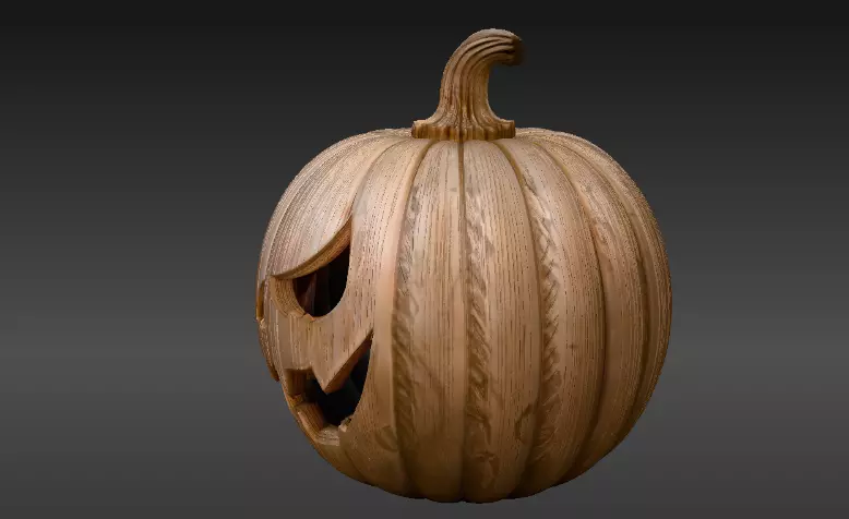 Pumpkin Sculpture 3D Model Halloween Decor Print-Ready 3D print model_7