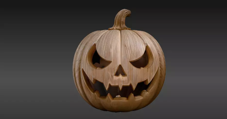 Pumpkin Sculpture 3D Model Halloween Decor Print-Ready 3D print model_2