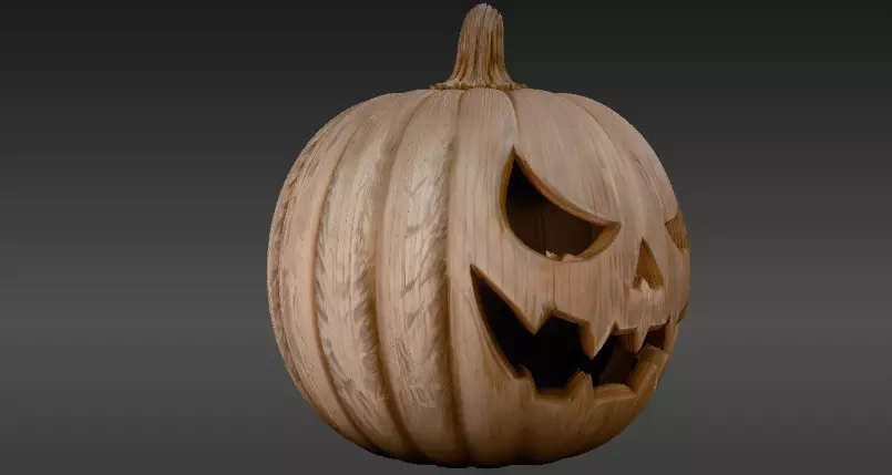 Pumpkin Sculpture 3D Model Halloween Decor Print-Ready 3D print model_9