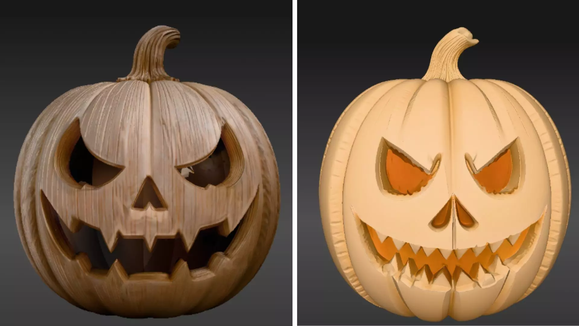 Jack O Lantern 3D Model Two Model Pack Halloween Print-Ready 3D model_1