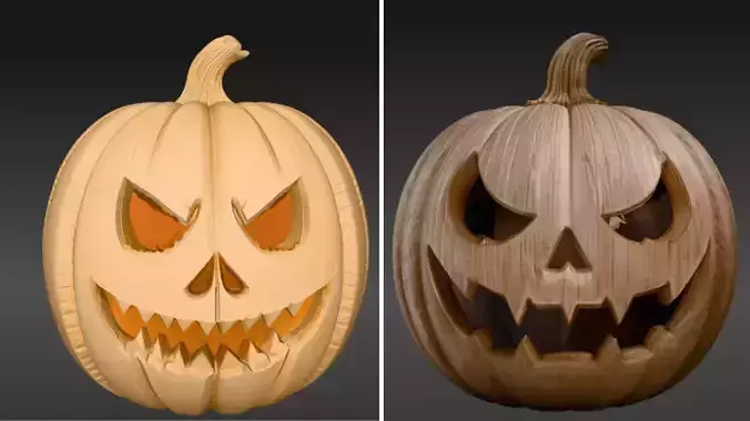 Jack O Lantern 3D Model Two Model Pack Halloween Print-Ready