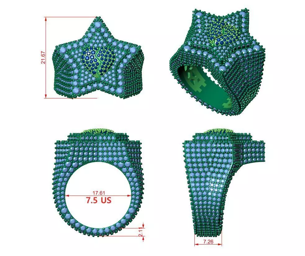 Star Ring 3D print model_6