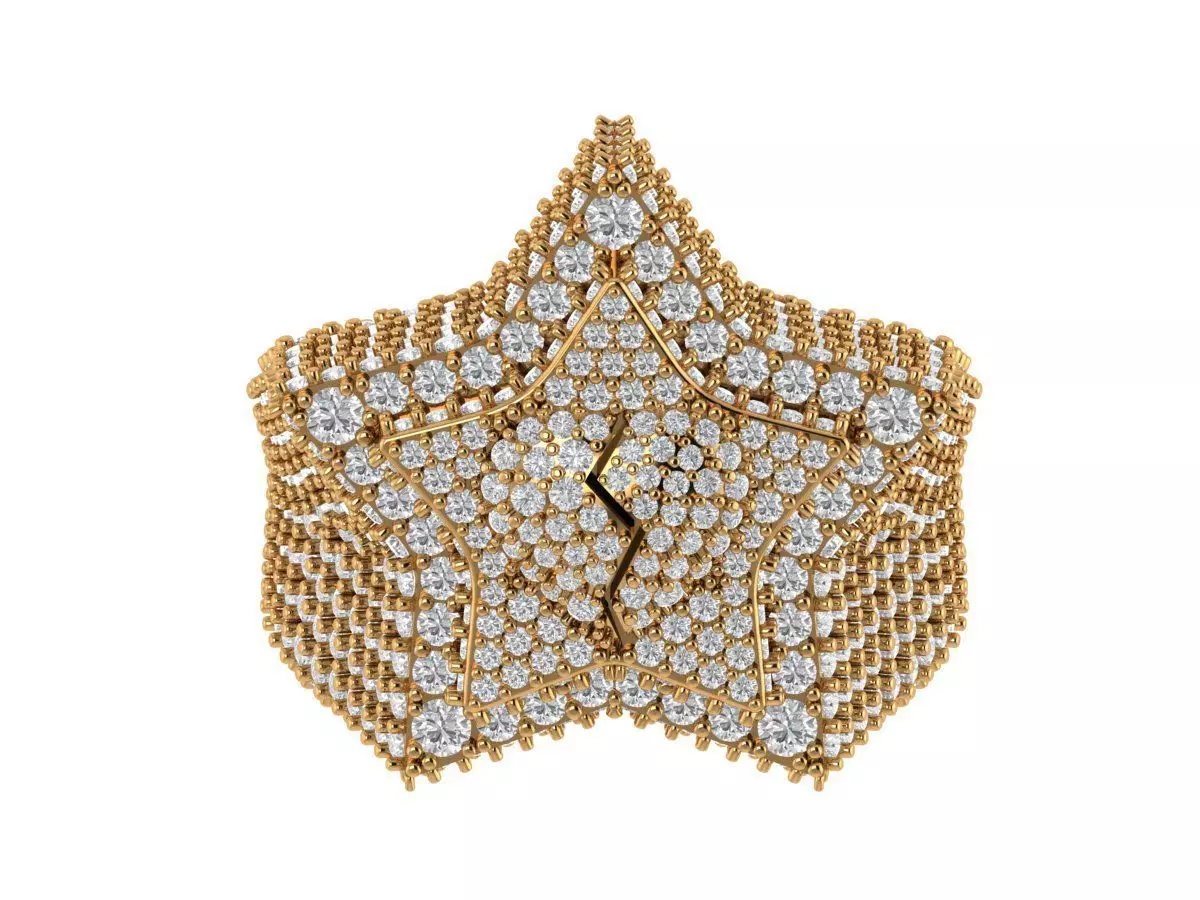 Star Ring 3D print model_2