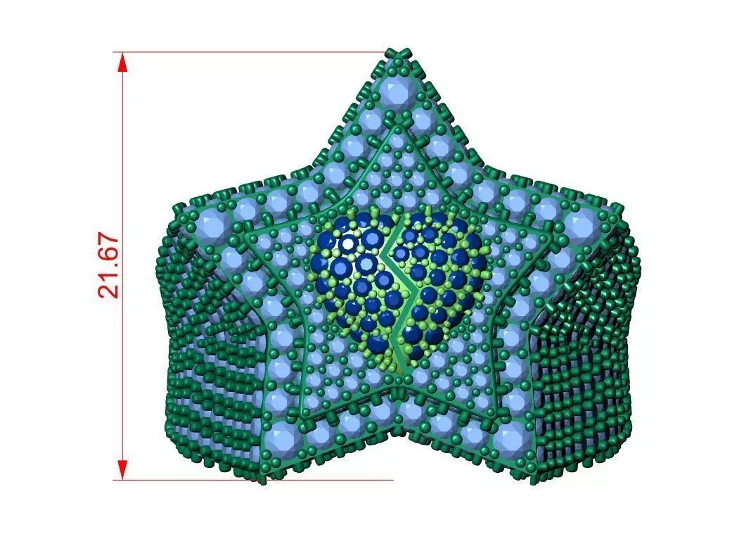 Star Ring 3D print model_10