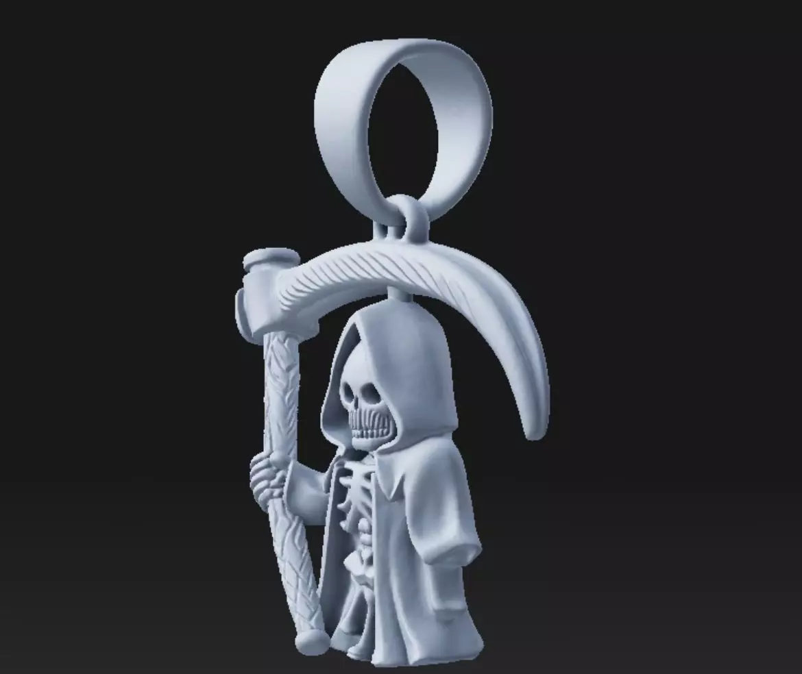 Grim Reaper pendant - resin miniature - presupported 3D print model_2