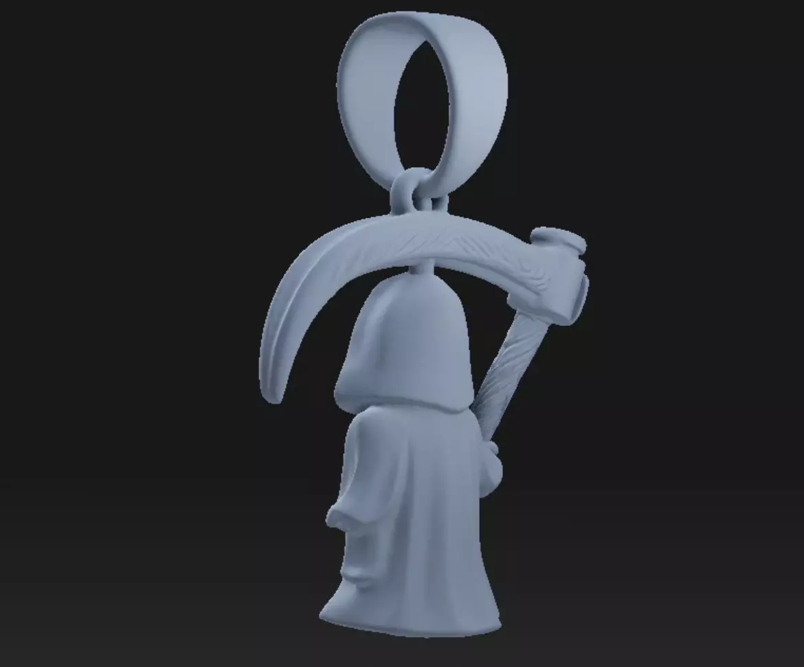 Grim Reaper pendant - resin miniature - presupported 3D print model_4