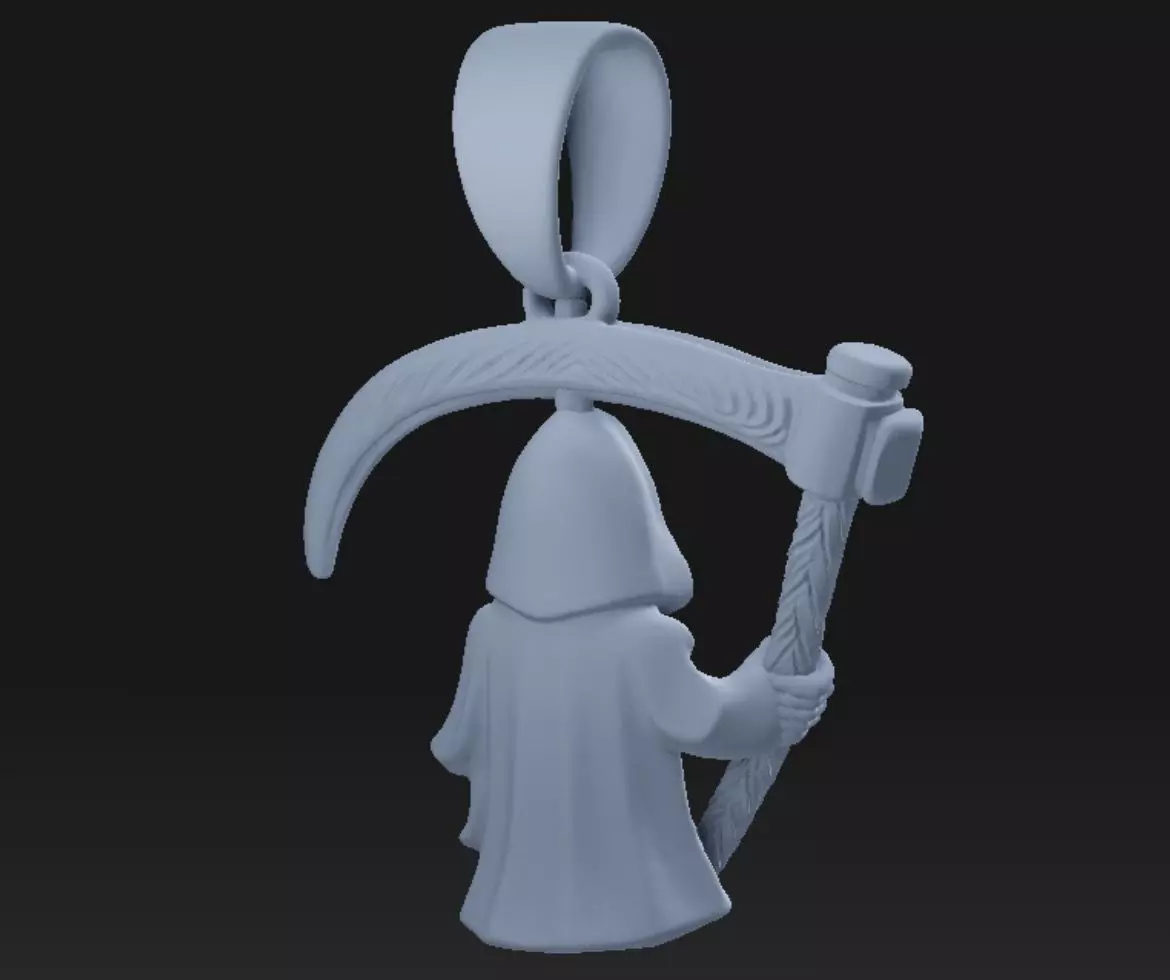 Grim Reaper pendant - resin miniature - presupported 3D print model_6