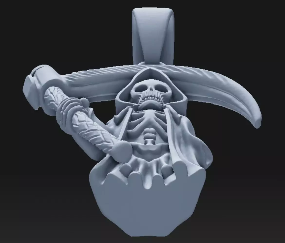 Grim Reaper pendant - resin miniature - presupported 3D print model_15