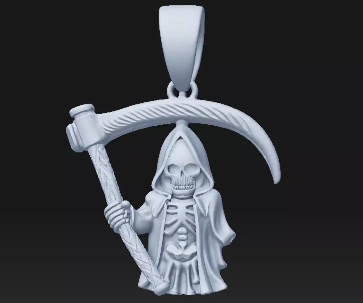 Grim Reaper pendant - resin miniature - presupported 3D print model_0