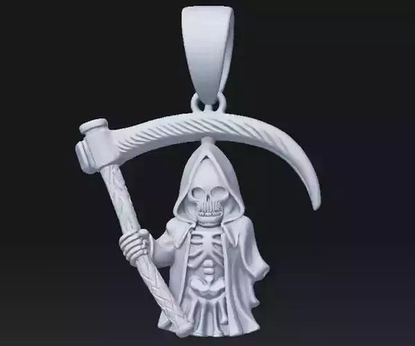 Grim Reaper pendant - resin miniature - presupported 3D print model Grim Reaper pendant - resin miniature - presupported 3D print model