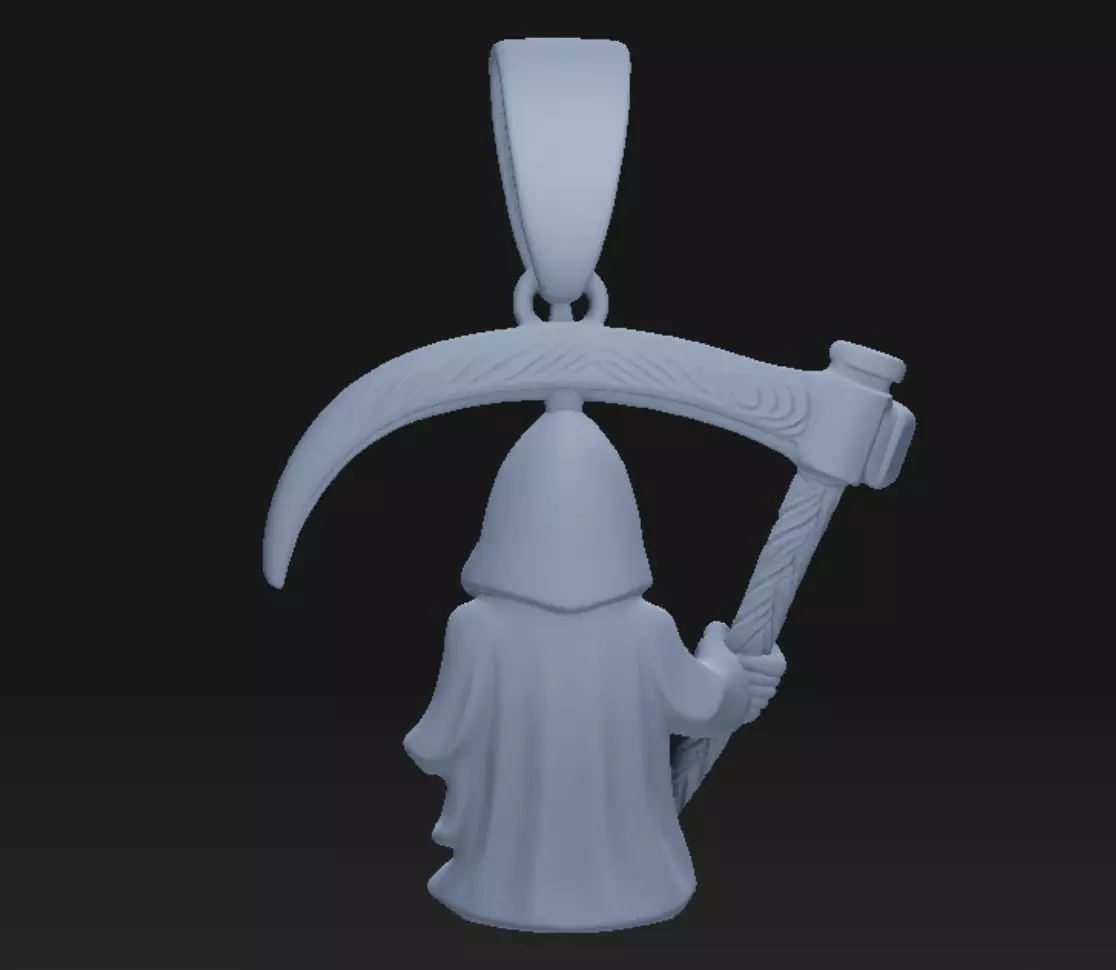 Grim Reaper pendant - resin miniature - presupported 3D print model_5