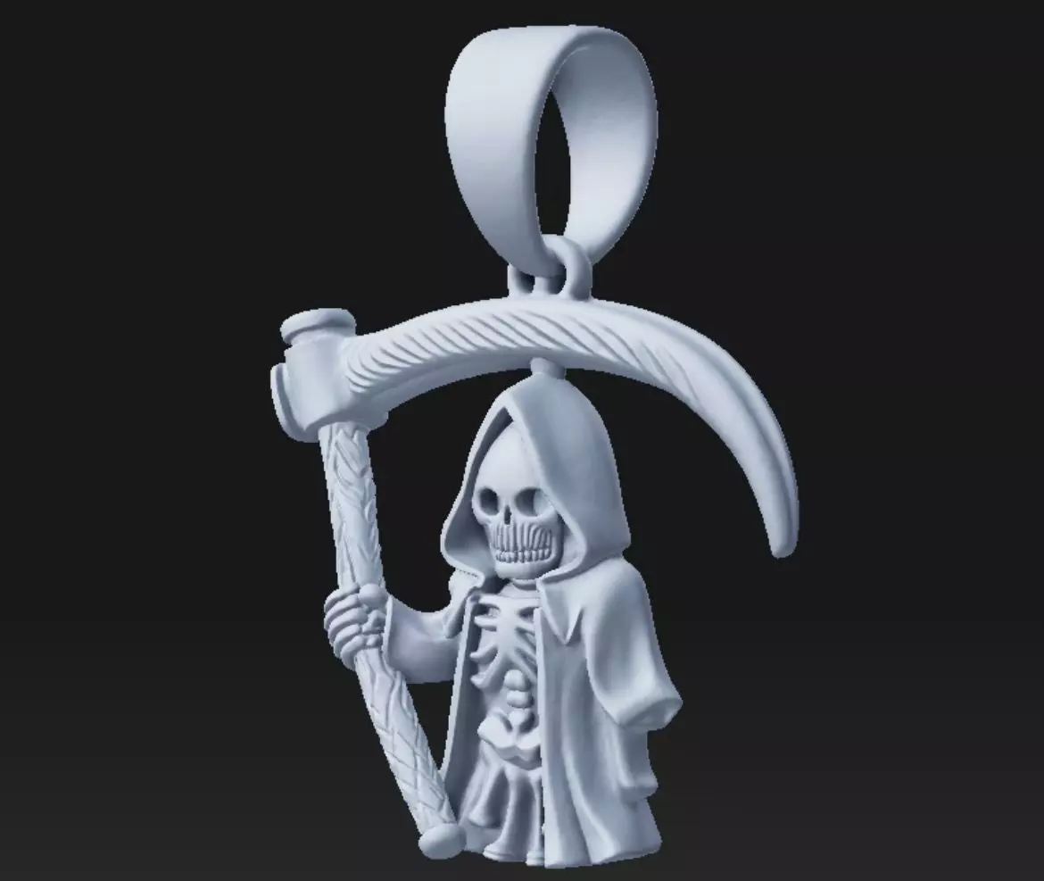 Grim Reaper pendant - resin miniature - presupported 3D print model_1