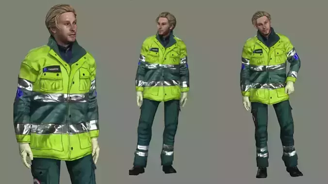 Realistic Rigged Construction Workers Man 06 Character 3D Model