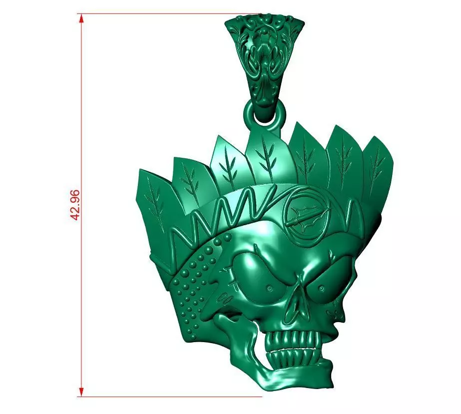 Ghost Head Pendant 3D print model_10