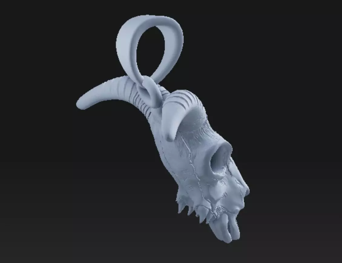 Baphomate Goat skull - resin pendant - stl 3D print model_2