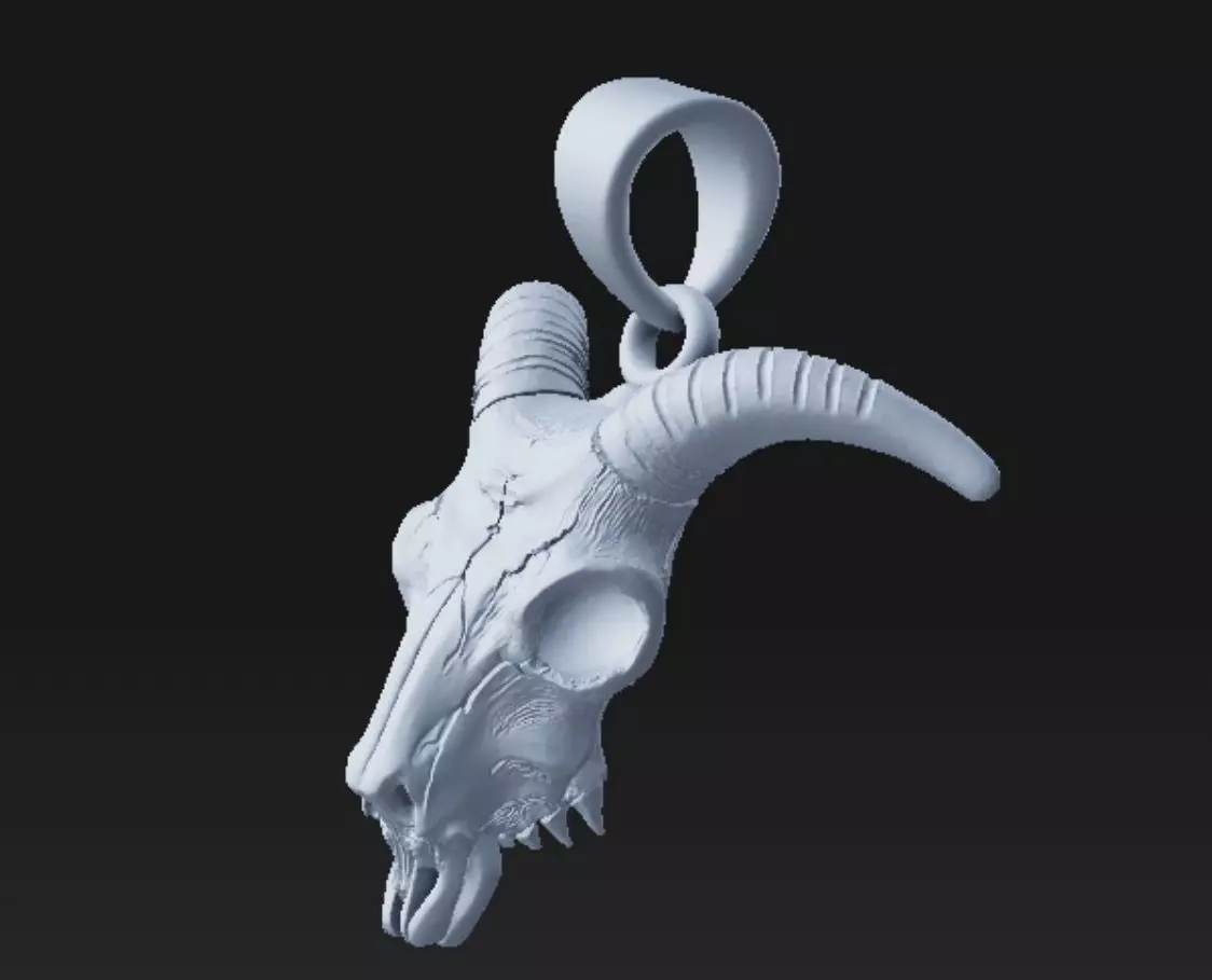 Baphomate Goat skull - resin pendant - stl 3D print model_5