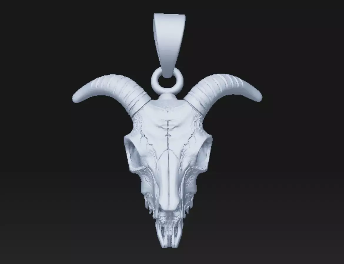 Baphomate Goat skull - resin pendant - stl 3D print model_6