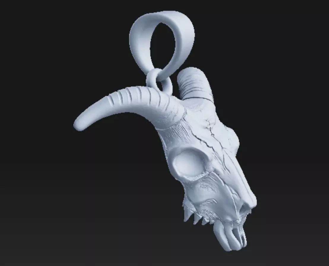 Baphomate Goat skull - resin pendant - stl 3D print model_1