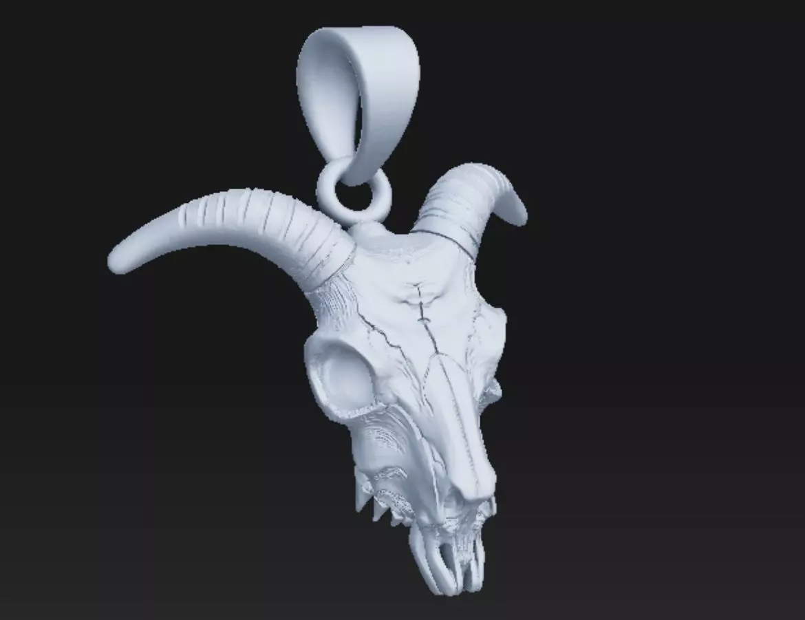 Baphomate Goat skull - resin pendant - stl 3D print model_0