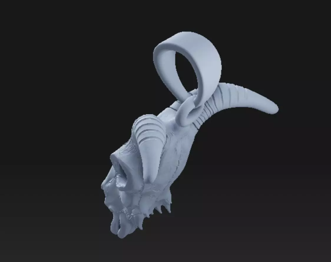 Baphomate Goat skull - resin pendant - stl 3D print model_4